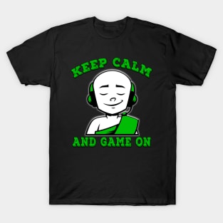 Keep Calm And Game On Green T-Shirt